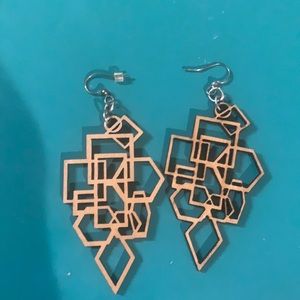 Handcrafted delicate wood-like earrings.